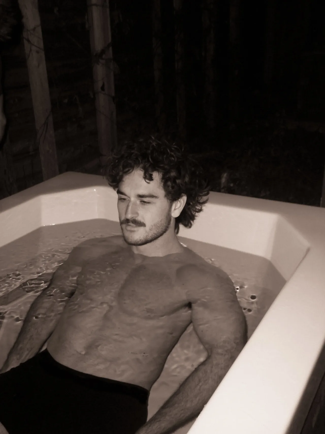 Cru Mahoney in a cold plunge