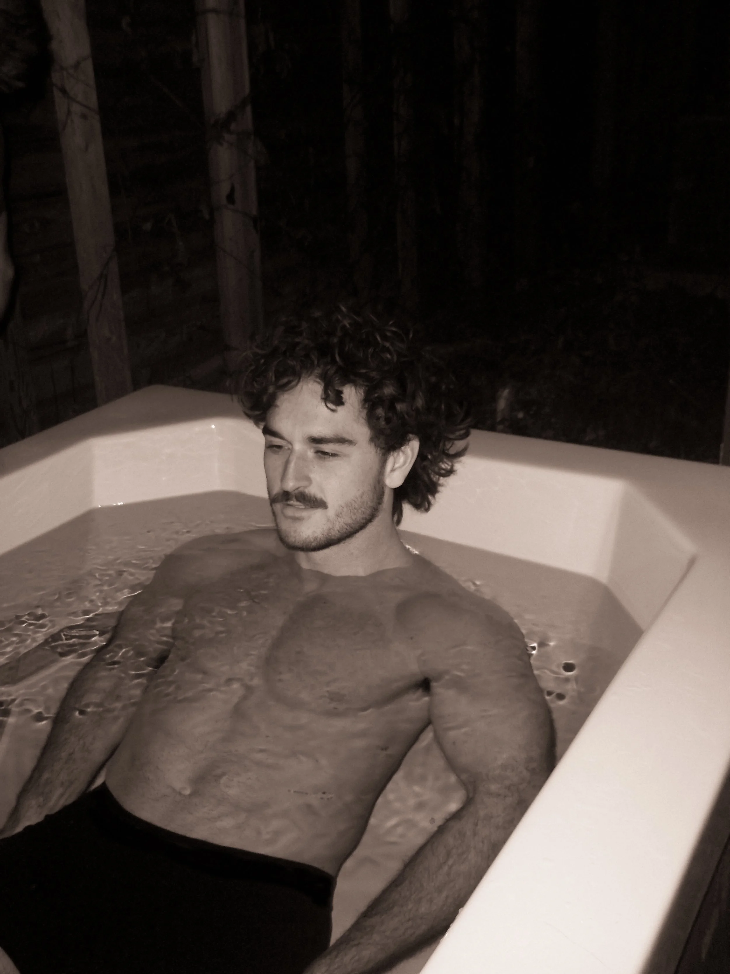 Cru Mahoney in a cold plunge